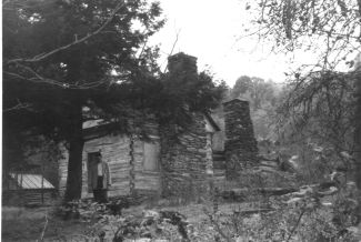 George Foss at Paul's cabin